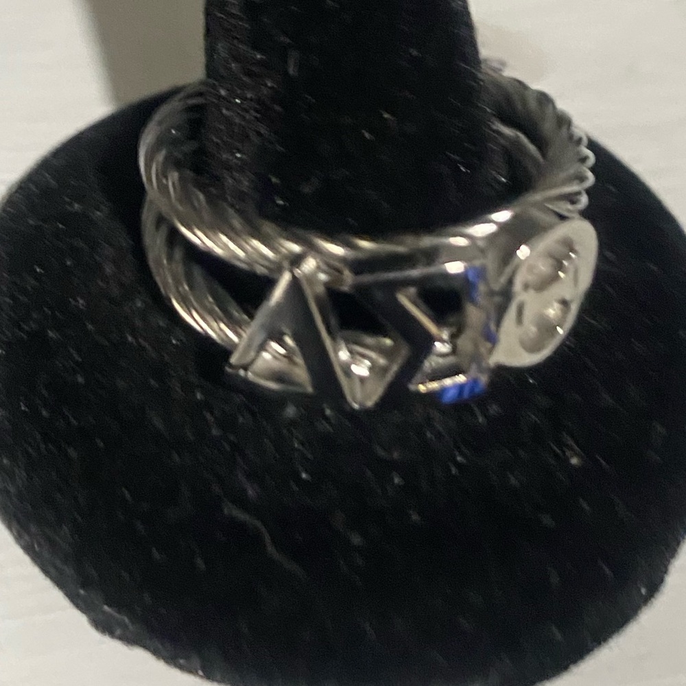Silver plated Delta Sigma Theta  Twisted Ring
